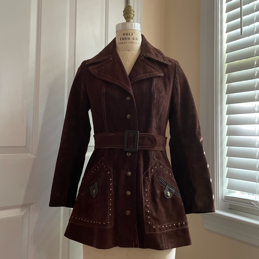 Vintage 1970s Brown Suede Tannery Jacket